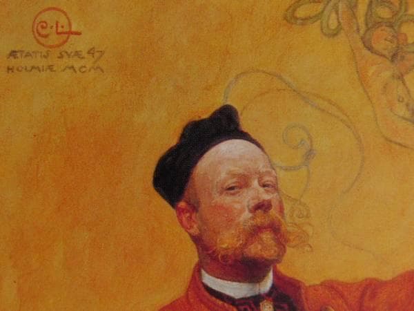 カール・ラーション、鏡の前で、自画像、希少画集画、新品額装付