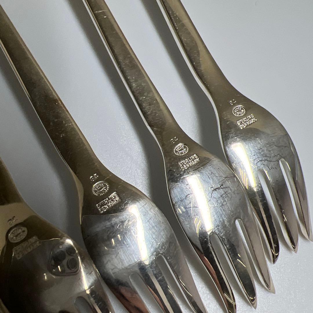 ジョージジェンセン 激レアブロッサムsterling925 デザートフォーク6本