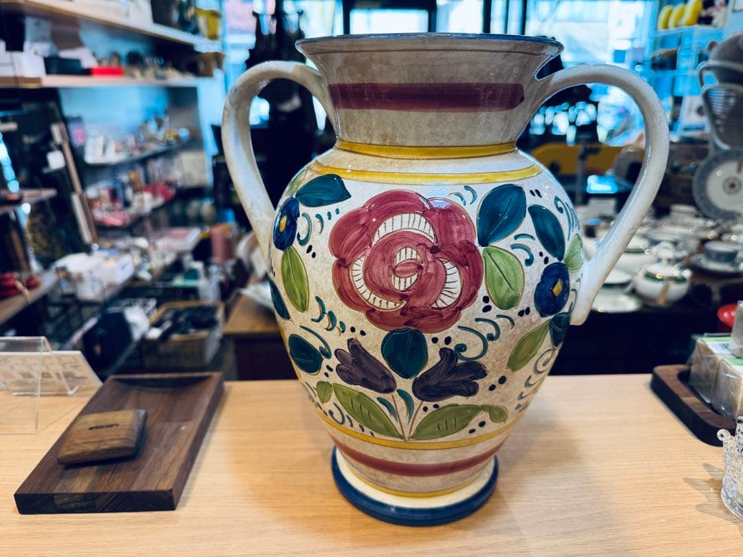 B8018【デルータ】フラワーベース 花瓶 花器 アンティーク イタリア製 楽天市場】イタリア製 輸入雑貨 花瓶 マヨルカ焼き デルータ Deruta