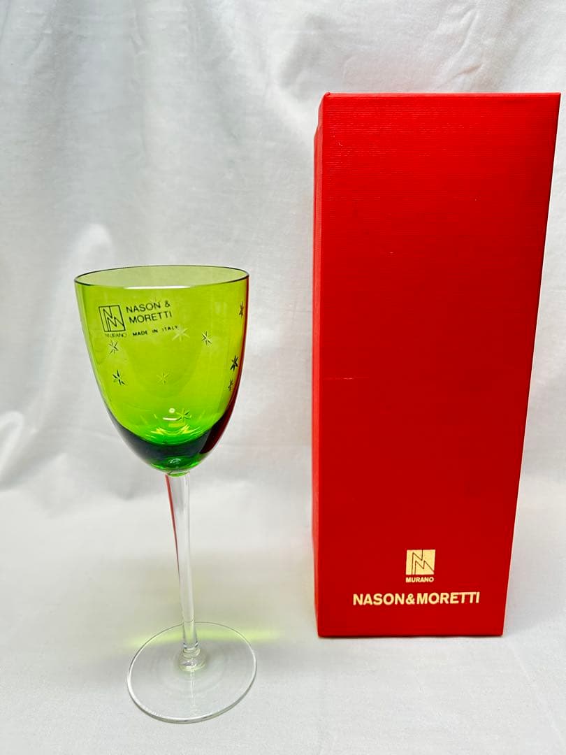 Nason & Moretti グリーンワイングラス約19cm - メルカリ