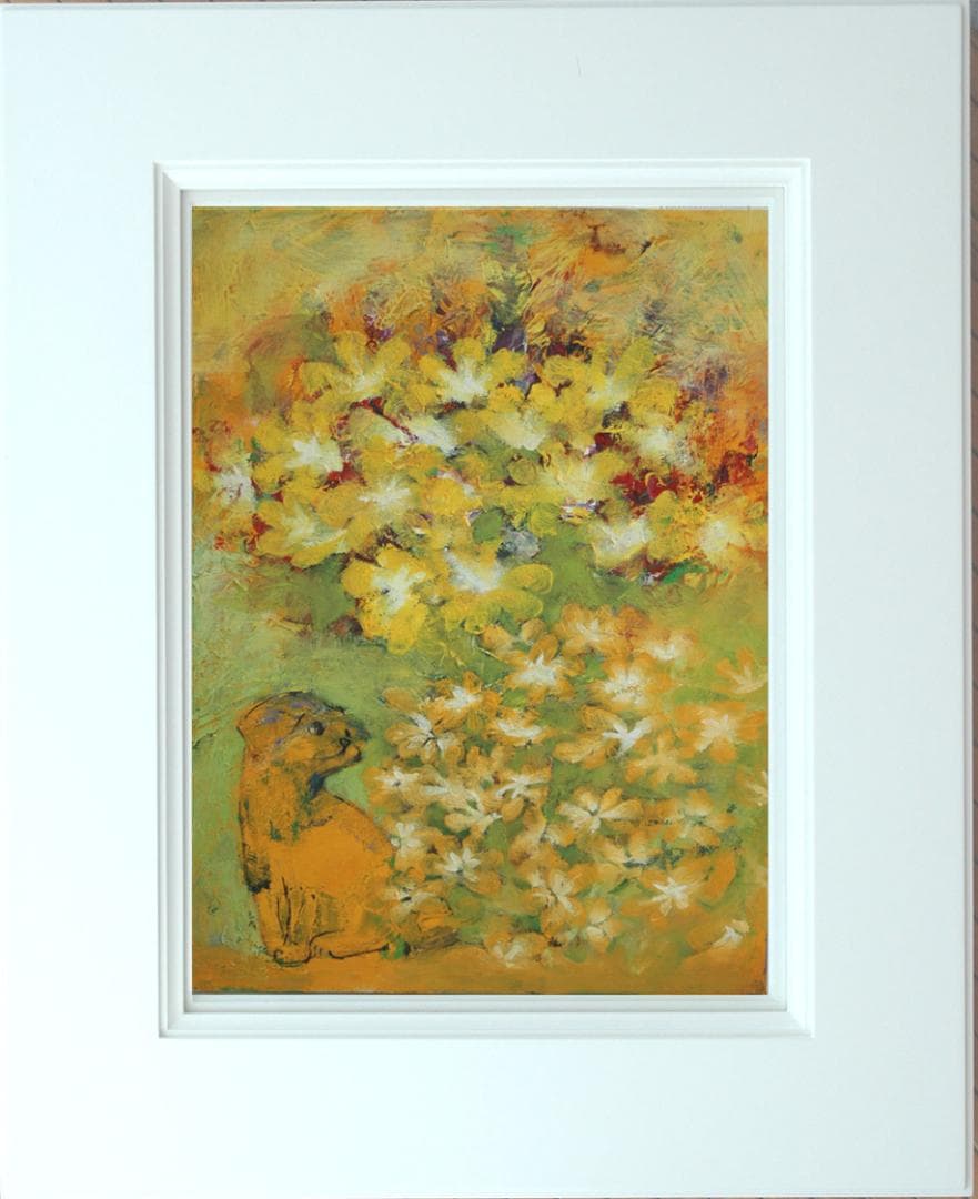 メルカリ 絵画絵額付き (銀）油絵uF6-050403花