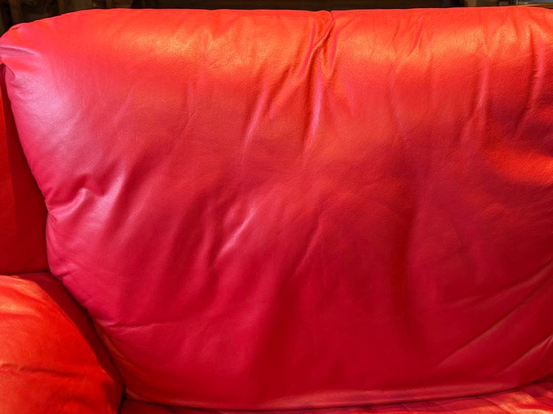 カウチソファ レッドソファ 3P モダン クラシック シンプル レザー IG