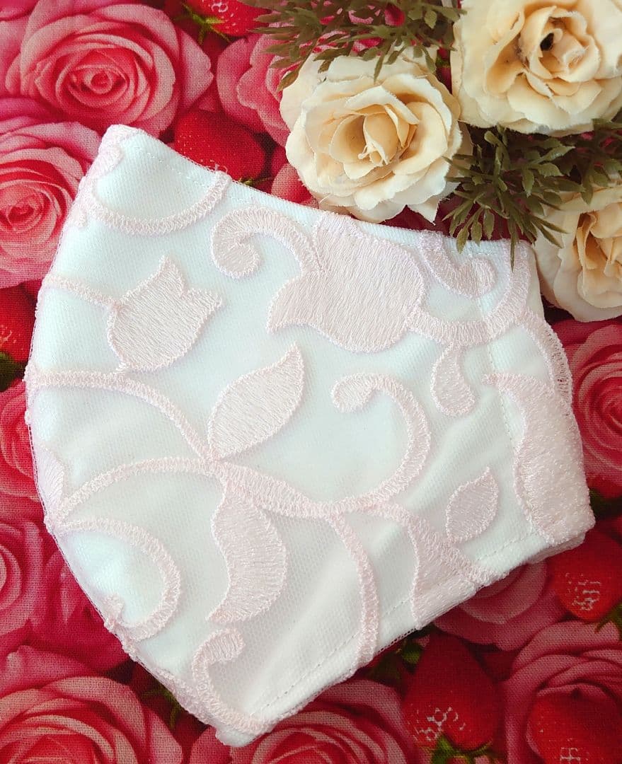 No．2315 チューリップ✕ピンク花柄チュールレース♡ハンドメイド