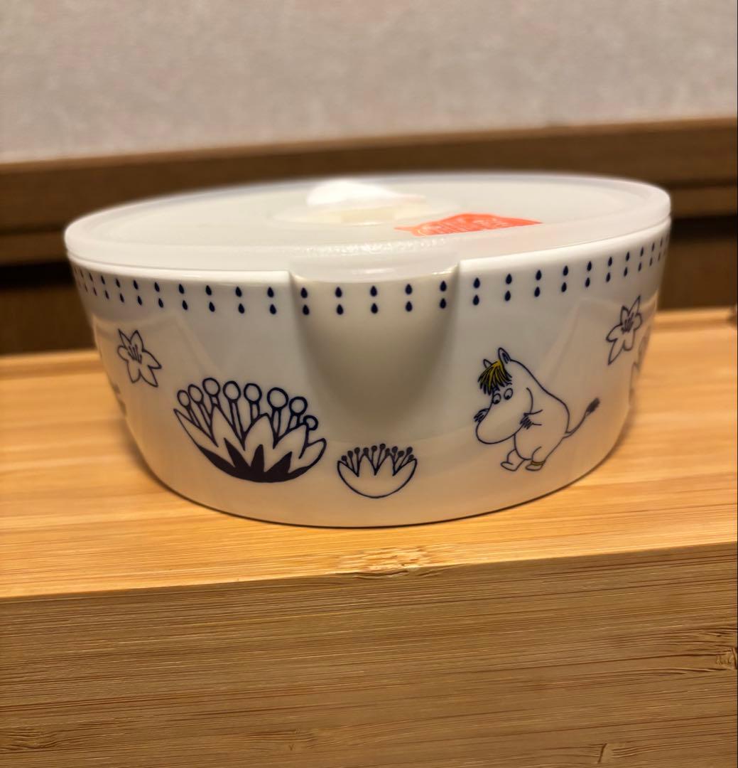 新品未使用】MOOMIN ムーミンキャラクター ボール陶器 蓋付き レンジOK