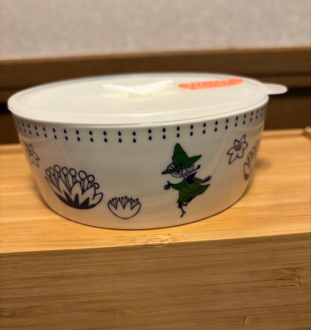 新品未使用】MOOMIN ムーミンキャラクター ボール陶器 蓋付き レンジOK