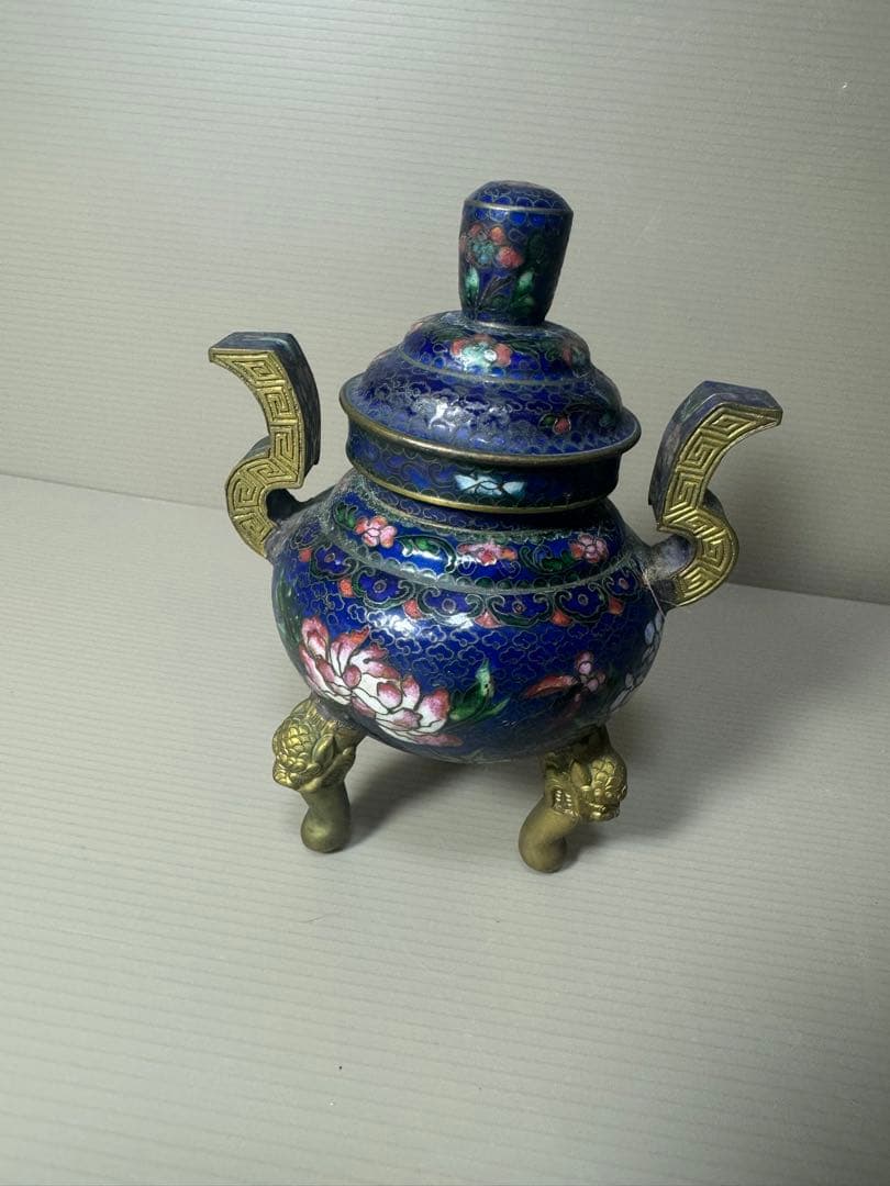 2096 七宝焼 景泰藍 香炉 時代物