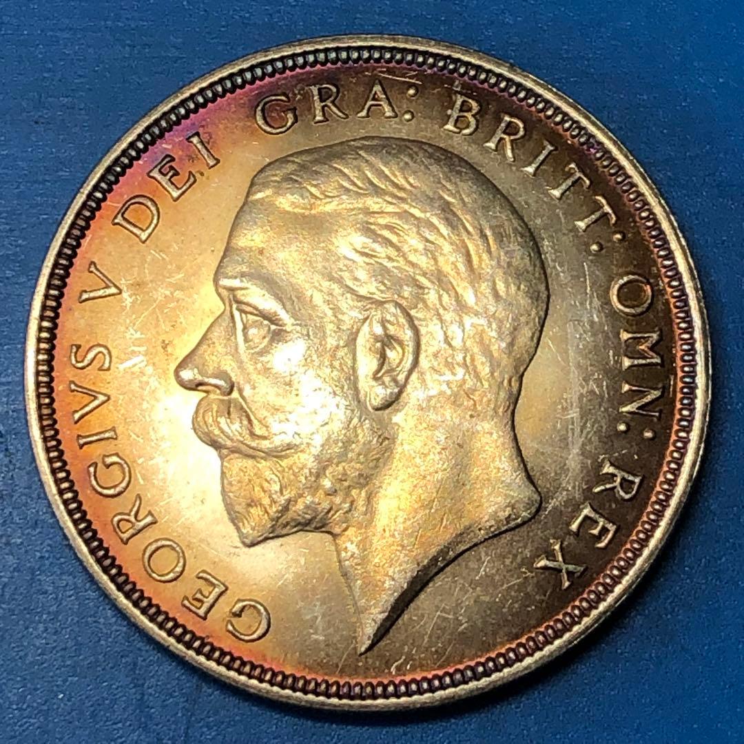 1931年 イギリス古銭 ジョージ5世 クラウン銀貨 コイン硬貨 貿易銀