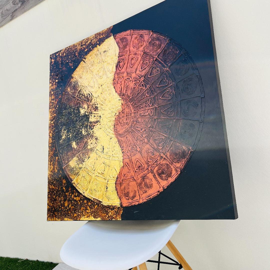壁掛けアートインテリア モダン現代アート作品 大きな絵 90cm×90cm 10-0.jpg