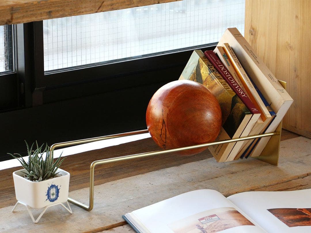 Slope Bookend \"Gold\" スロープブックエンドゴールド 本棚