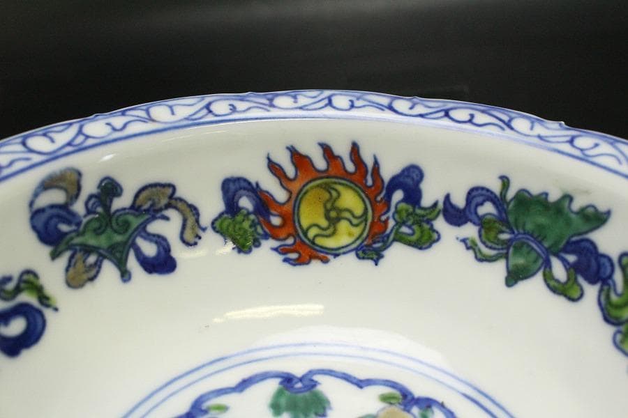 中国美術 色絵 花鳥紋 題詞 瑠璃遊台 碗 雍正年製(LC258) - メルカリ