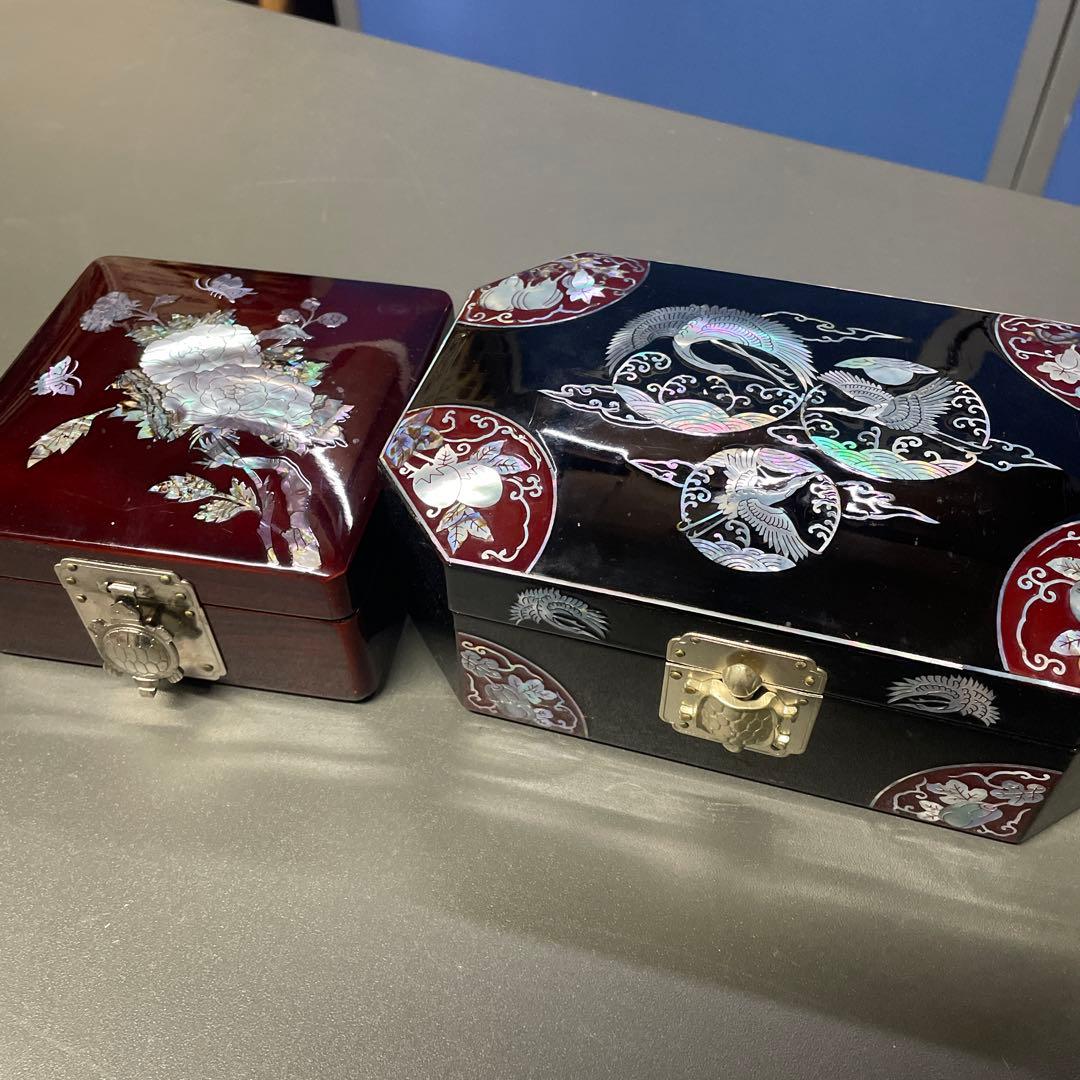 漆器箱 黒と赤の象嵌細工 小型 漆器箱 黒と赤の象嵌細工 小型 - メルカリ
