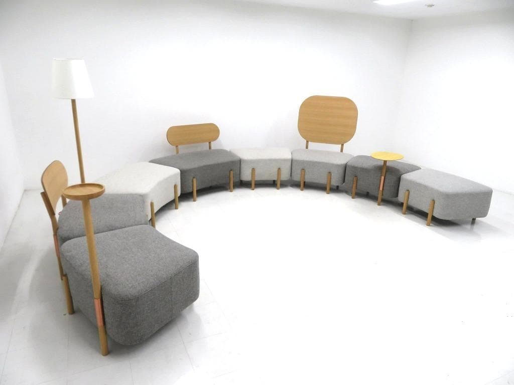 展示品 カリモク ドラドラ 北欧 オーク材 ソファ 照明付き ラウンジ
