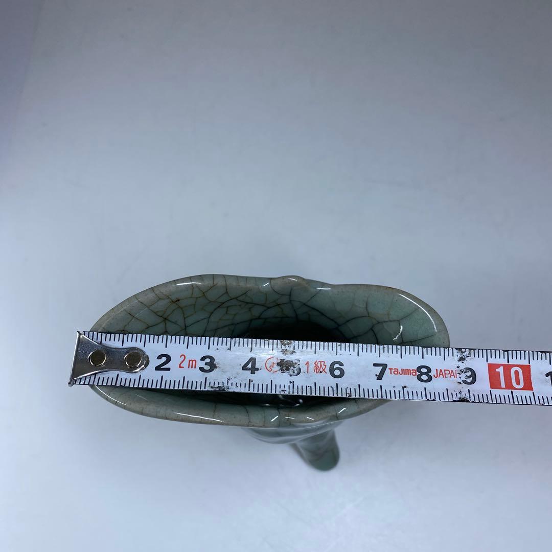 専用 中国古窯 哥窯青磁ひび焼 爵 高さ9.5㎝ 東な7-0329☆2F - メルカリ