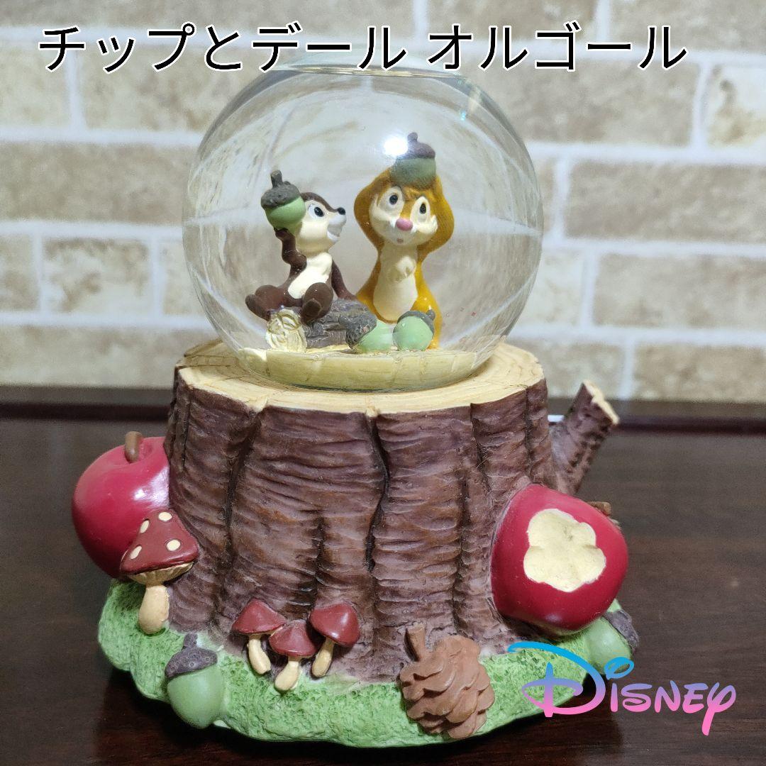 ディズニー チップとデール スノードーム オルゴール sankyo shoji