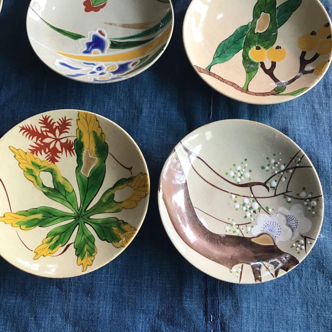 骨董 京焼 絵皿 陶器 12枚セット いろいろな図柄 - メルカリ