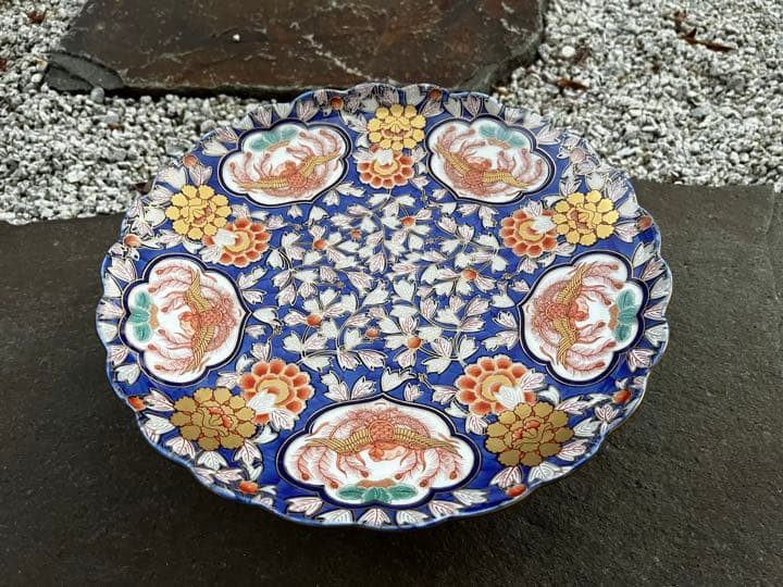 賞美堂 有田焼 幸楽窯 献上手古伊万里 鳳凰銘々大皿 幸泉作