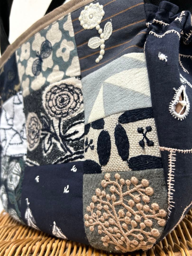 ミナペルホネン＊パッチギャザポケファスナートートLL✂️ハンドメイド