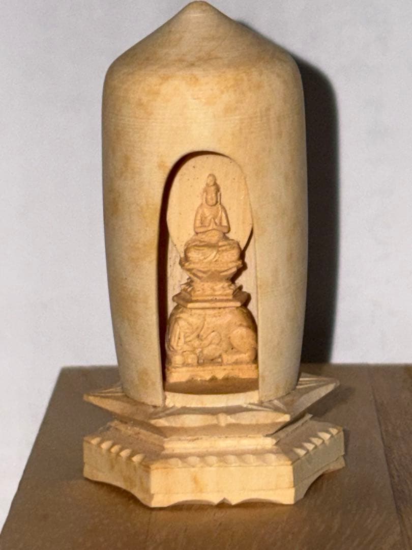 仏像 豆仏 普賢菩薩 微細彫木彫 仏教美術 骨董 置物 - メルカリ