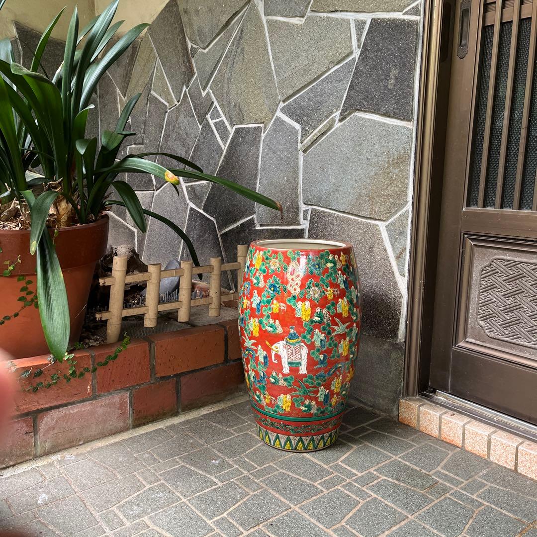 でこい❣️九谷焼　九谷木米　傘立て 九谷湯呑 木米/青郊窯