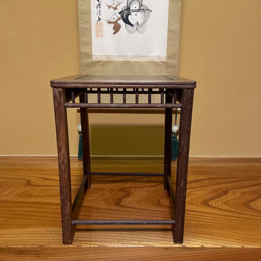 唐木】懸崖1.1尺 盆栽台 黒檀 ビンテージ品 高卓(こうしょく)やや低くめ