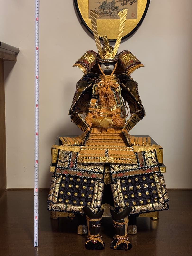 O*n様 京製 甲冑 五月人形 平安雅峰作 豪華な金色と黒の武士の鎧の五月
