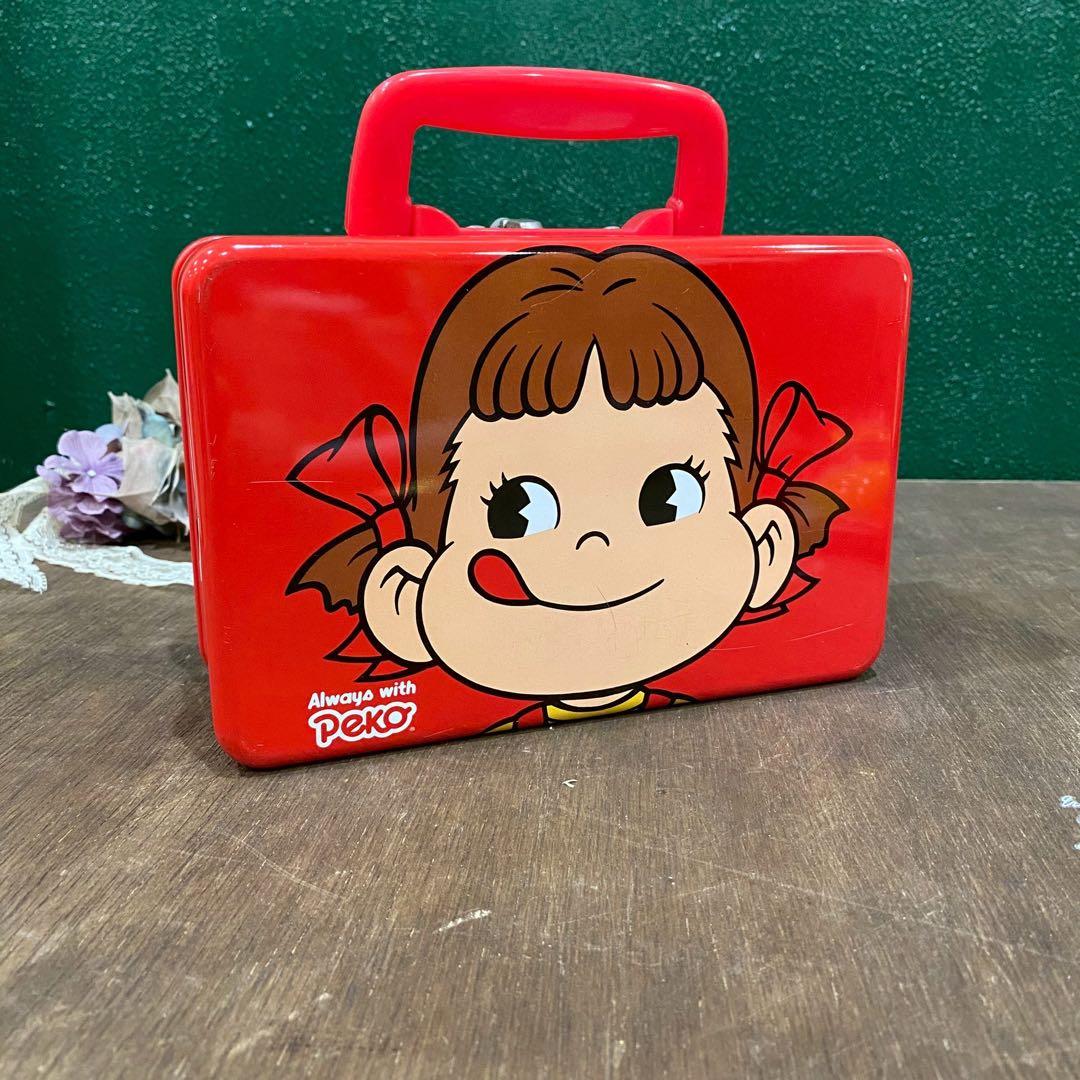ペコちゃん 缶バッグ 不二家 ブリキ缶 お菓子缶 靴型缶 インテリア