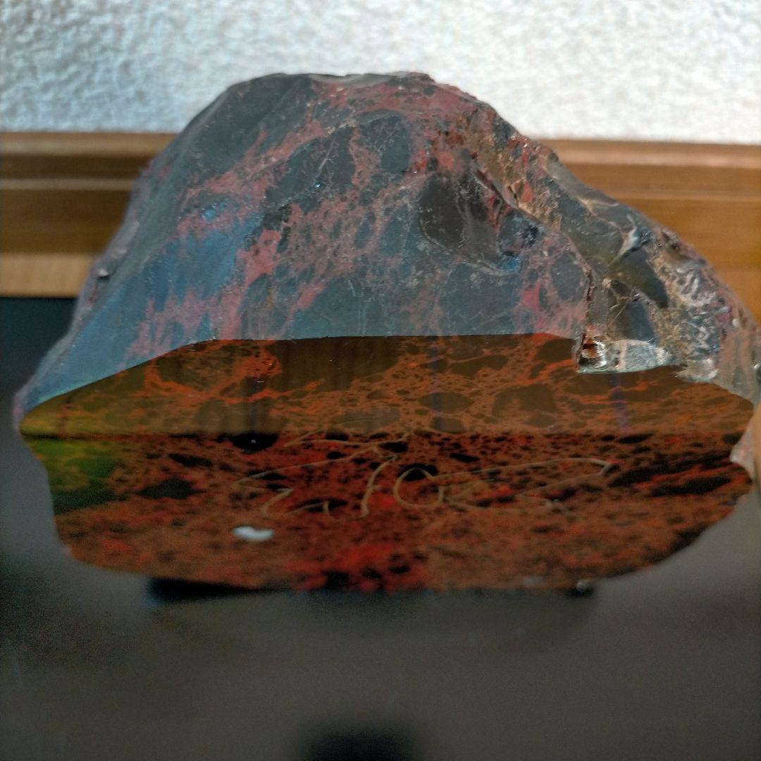 加工 紅黒曜石 飾り石 「和」 鑑賞石 黒 茶 紅 - メルカリ