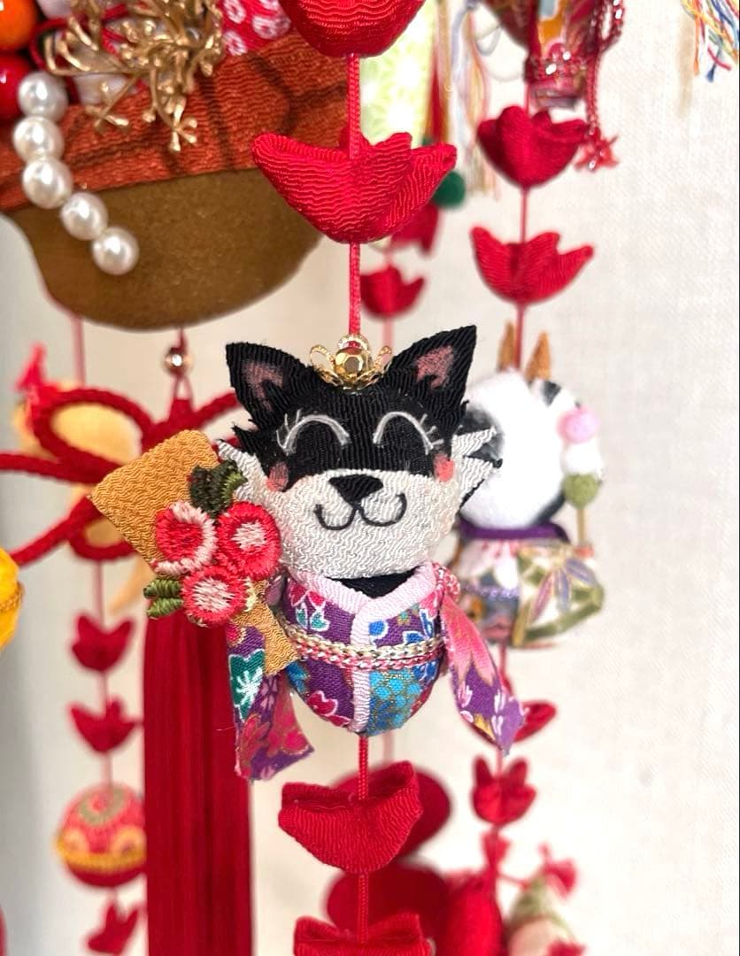 吊るし飾り (十二支) 木目込みまり(桜) 十二支