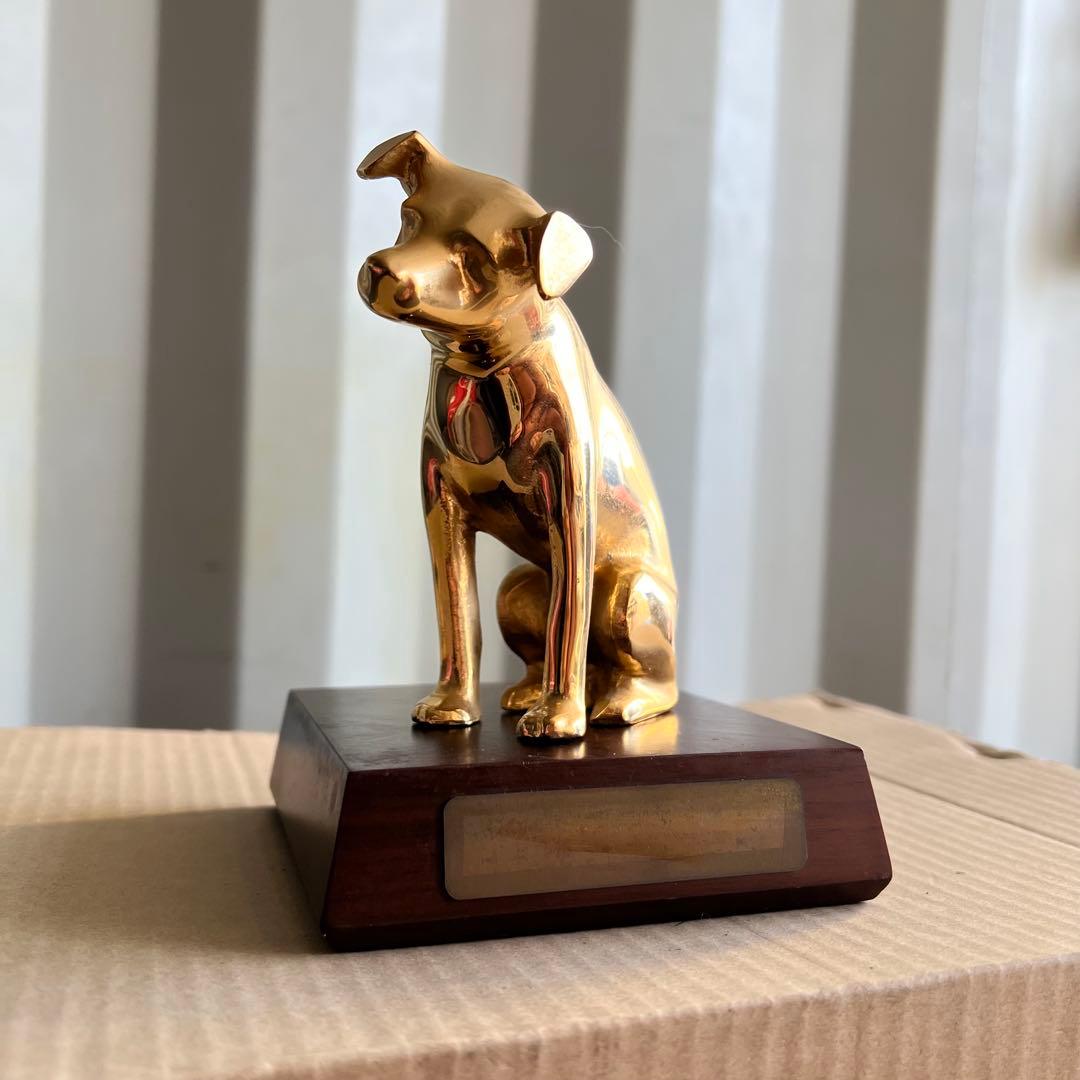 88美品✨　ビクター犬　ニッパー　18センチ　ゴールド　置物　レトロ　希少 88美品✨ ビクター犬 ニッパー 18センチ ゴールド 置物 レトロ 希少
