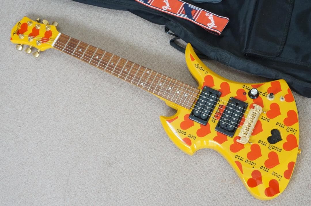 hide イエローハート Jr YH-JR Burny アンプ内蔵 ミニギター - メルカリ
