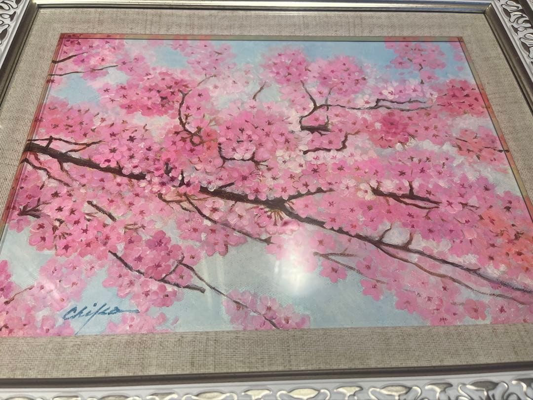 内藤千恵 桜の花 1960年 日本画