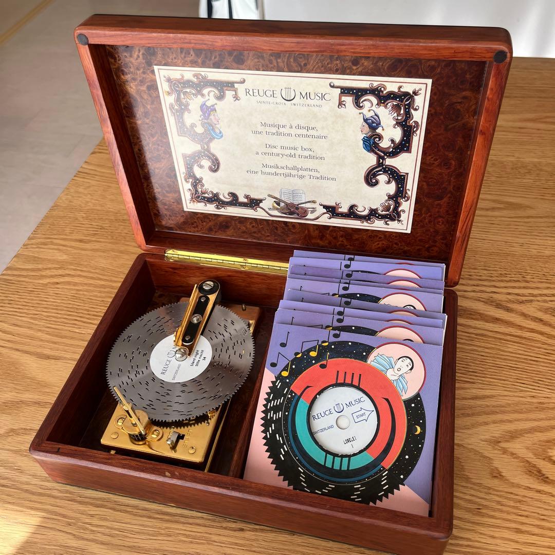 【貴重】REUGE MUSIC ディスクオルゴール 音楽ディスク14枚付き REUGE 『ディスクオルゴール』 ｜骨董品買取 緑和堂