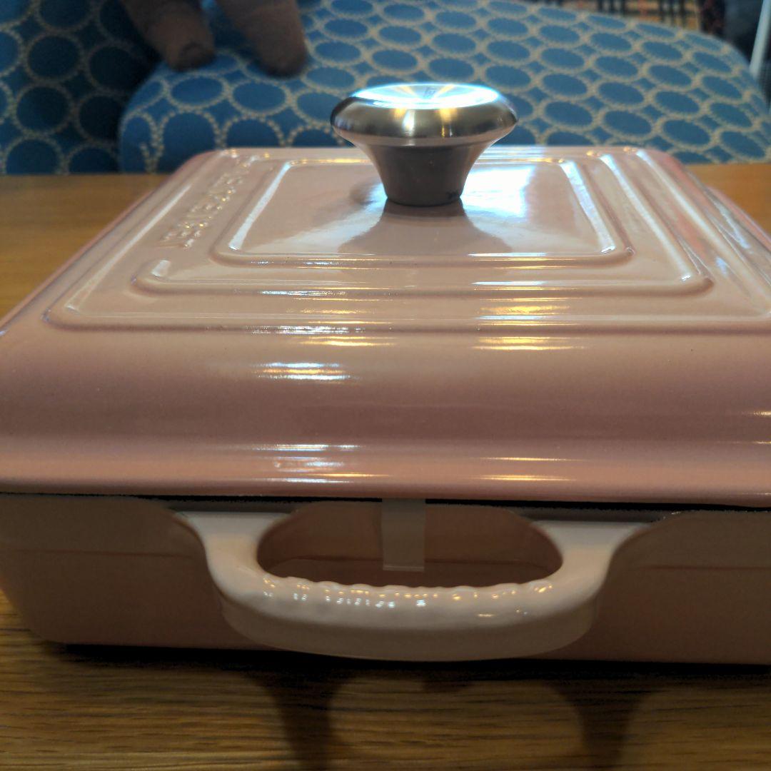 極美)LE CREUSET シグニチャー ココット スクエア シフォンピンク