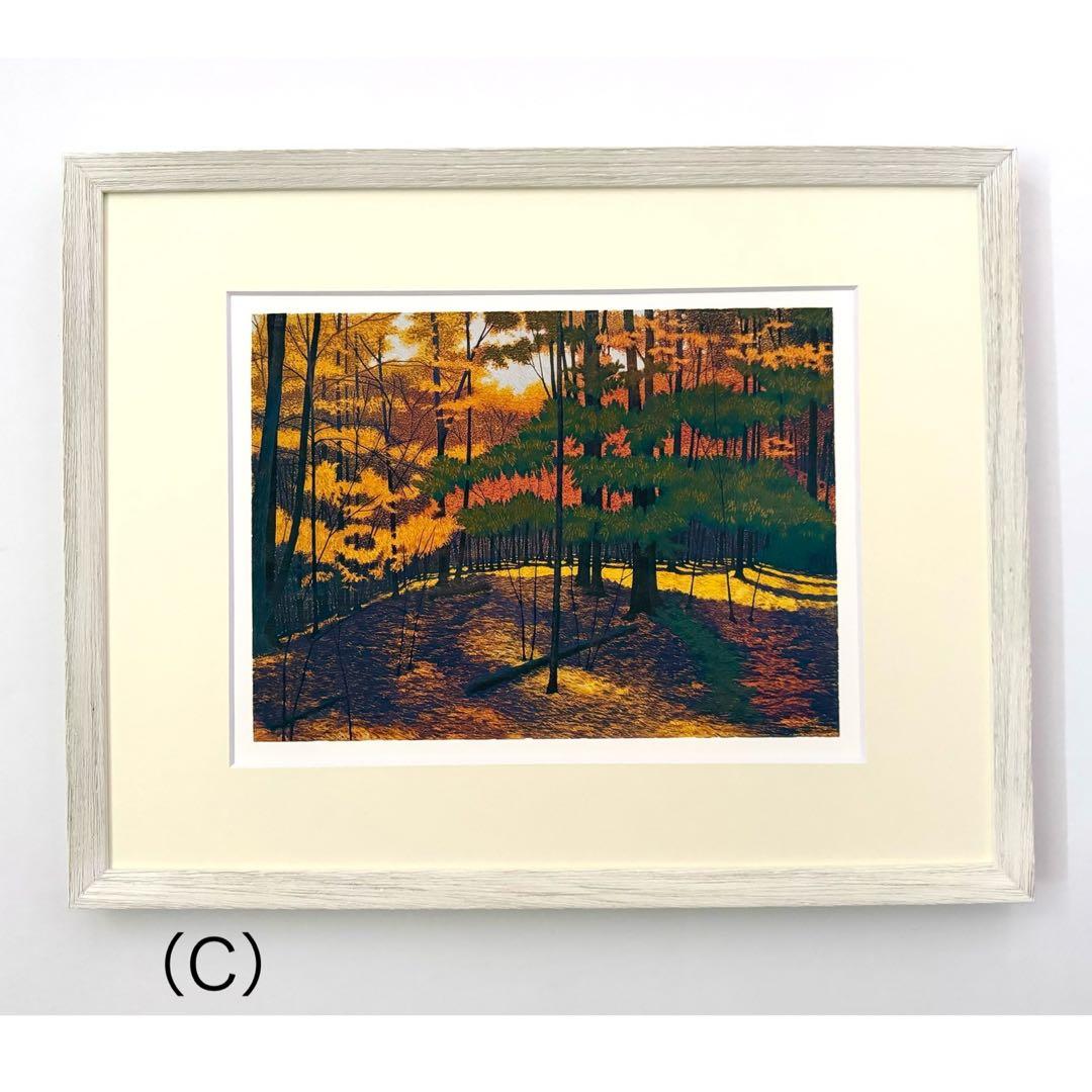 風景 紅葉 絵画 （C） 受注制作します 水彩画原画 紅葉の公園3 ＃529 | syoumei