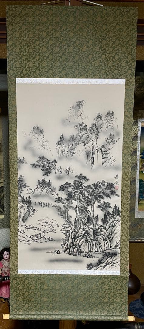 入江観、【湖上凱風】、希少な大判額装用画集より、美品、日本人画家