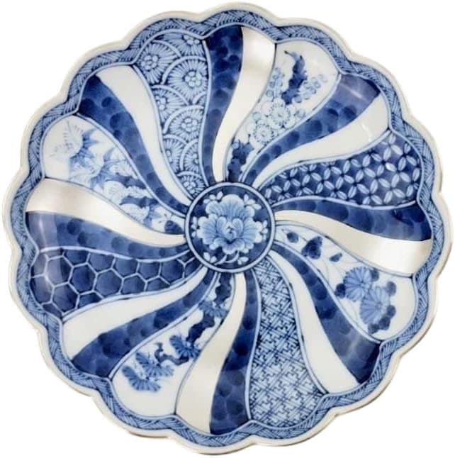 値下げ　新品　林九郎窯　藍青　銀彩　祥瑞　プレート　24.5cm　皿　①
