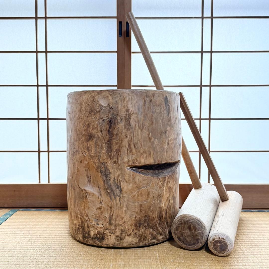 フルメンテ済み 子供用と大人用の杵２本 【送料無料】職人の工芸品 餅つき臼 楽天市場】餅つき セット 臼と杵 3升〜4升 大人用 杵 : 臼と農具 山崎