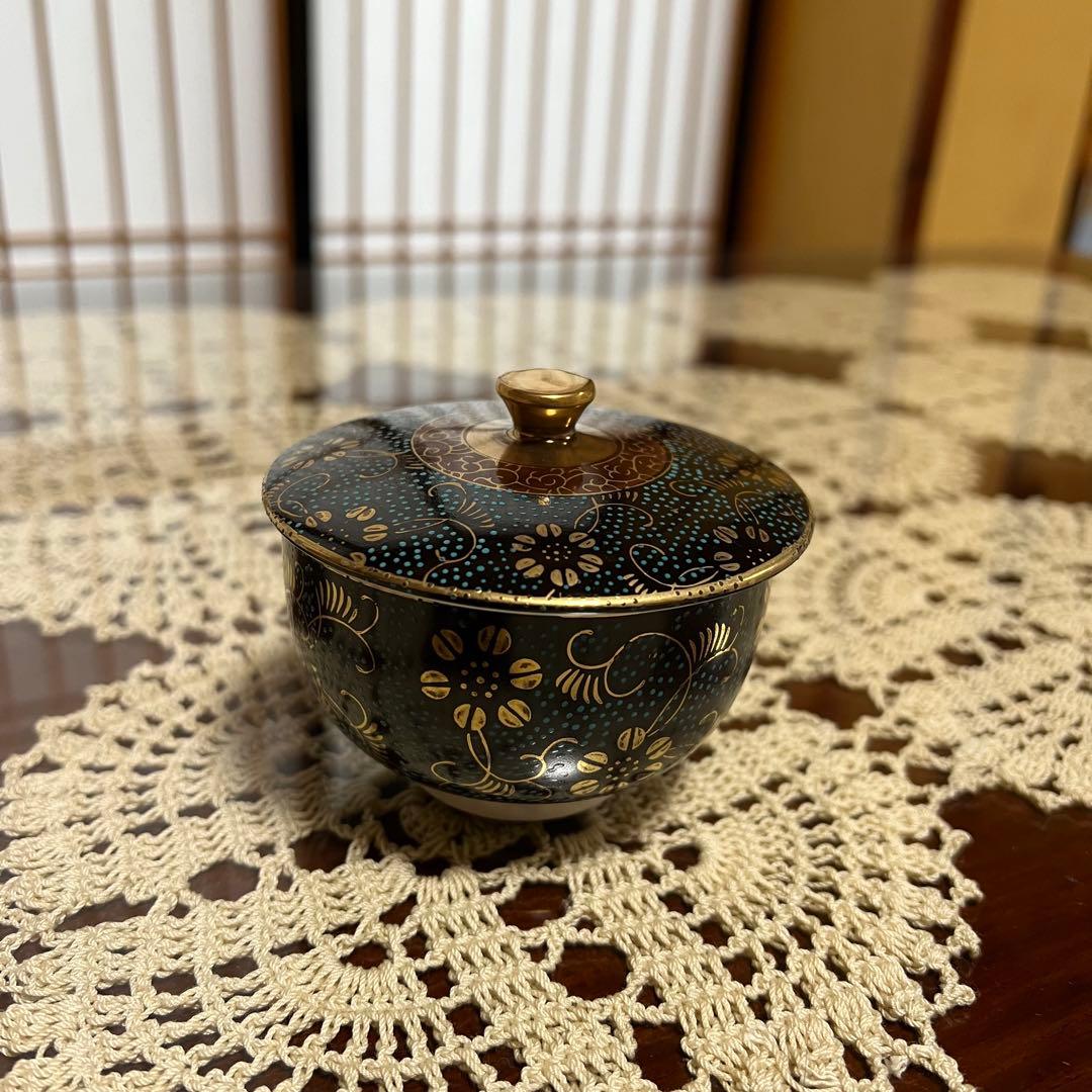 新品未使用 九谷焼 勝月 蓋付汲出碗揃 青粒金彩花唐草乃図 共箱 - メルカリ