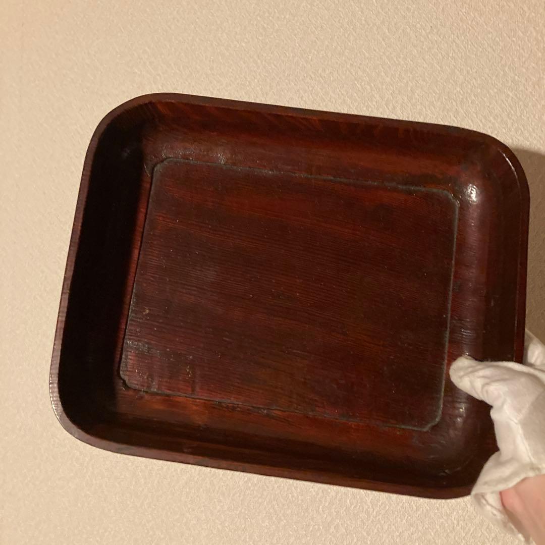 お盆　古道具　くりぬき　煎茶盆　タバコ盆 茶道具 莨盆（煙草盆・たばこぼん） 瓢透莨盆 拭漆 中村 湖彩 | 千年の