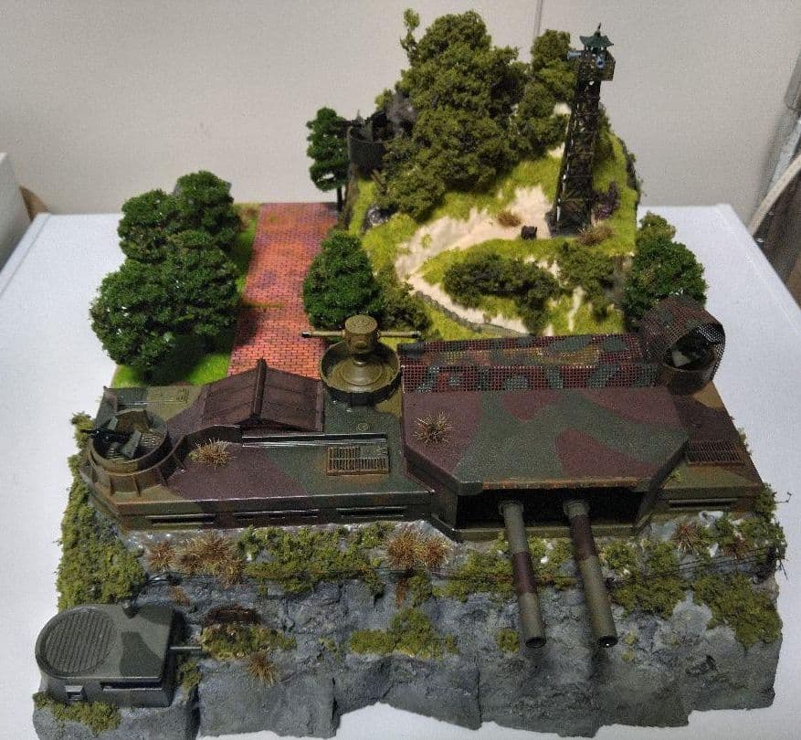 ワンオフ】HO 仮想 本土決戦 津久田岬砲台 基地 日本軍 要塞 ジオラマ