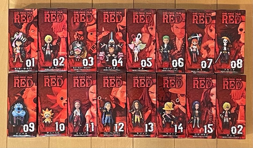 ワンピース RED グランドライン14体 ワールドコレクタブル16体のセット