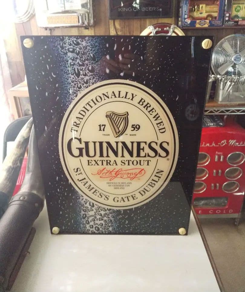 ギネスビールネオンサイン パネルサイン GUINNESS点灯不良 ギネスビール LED、ギネスネオンサイン、ギネスロゴ装飾、ギネスビール