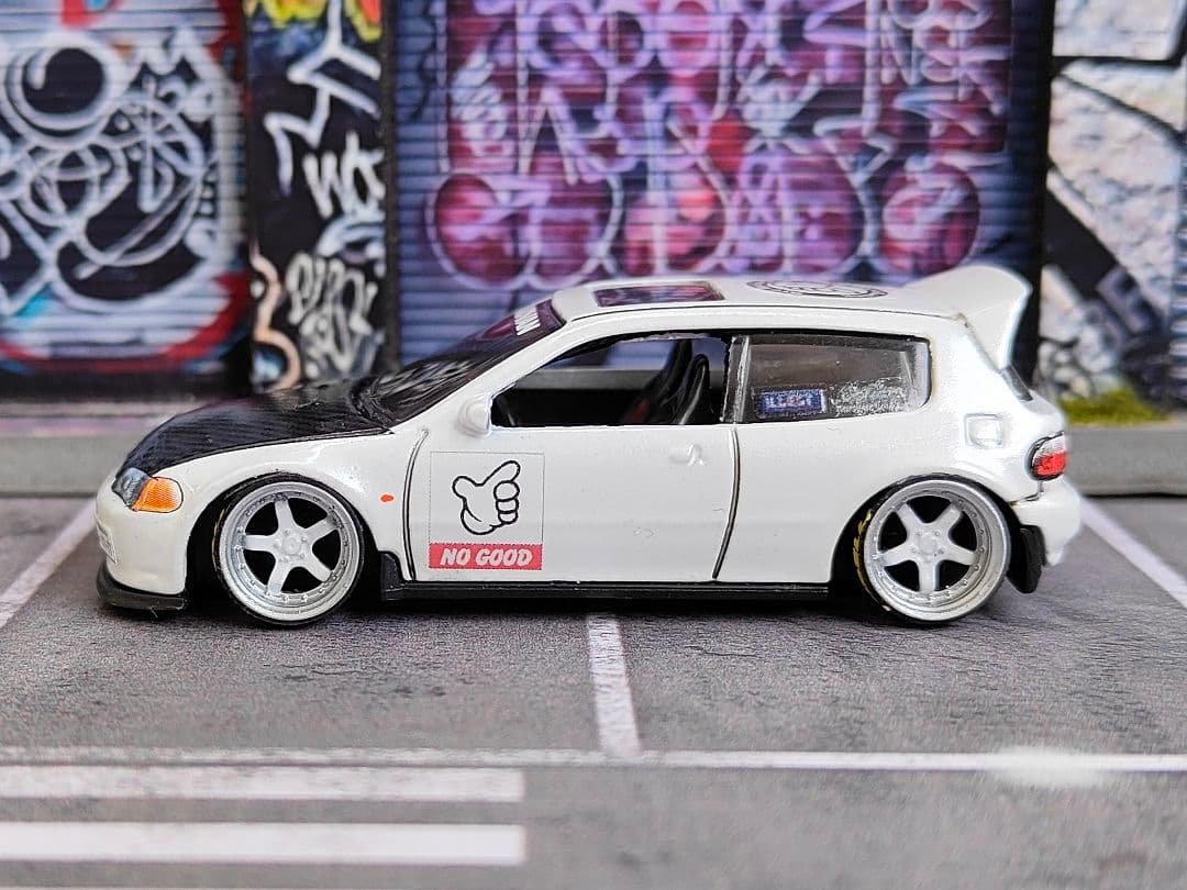 ホットウィールカスタム ホンダ シビック EG6 環状族a 段リム☆トミカ