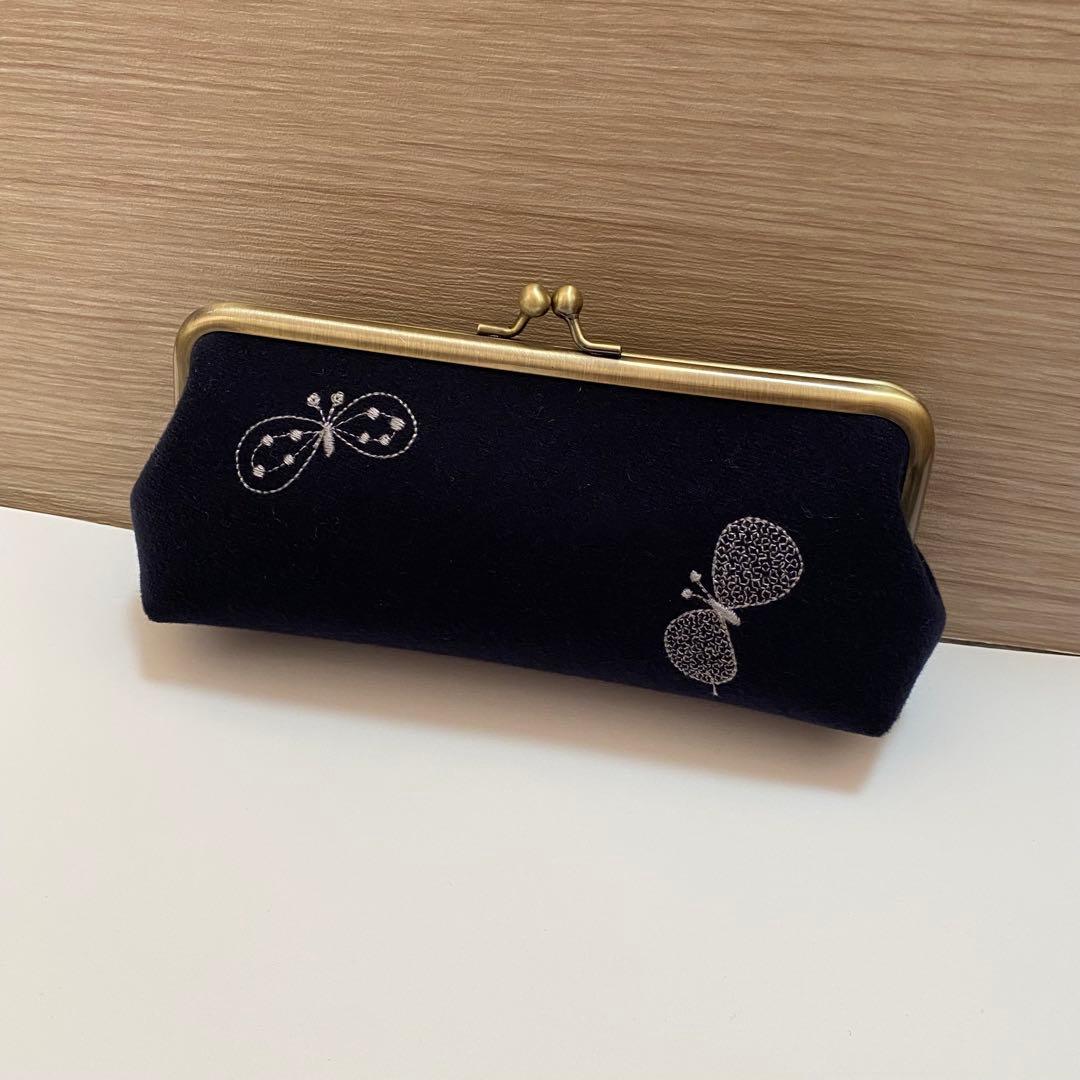 ミナペルホネン がま口ポーチ ハンドメイド dop choucho ペンケース