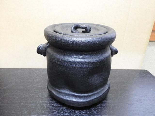 寒川梄豊 紀州焼葵窯 那智黒水指 共箱 MA386 - メルカリ