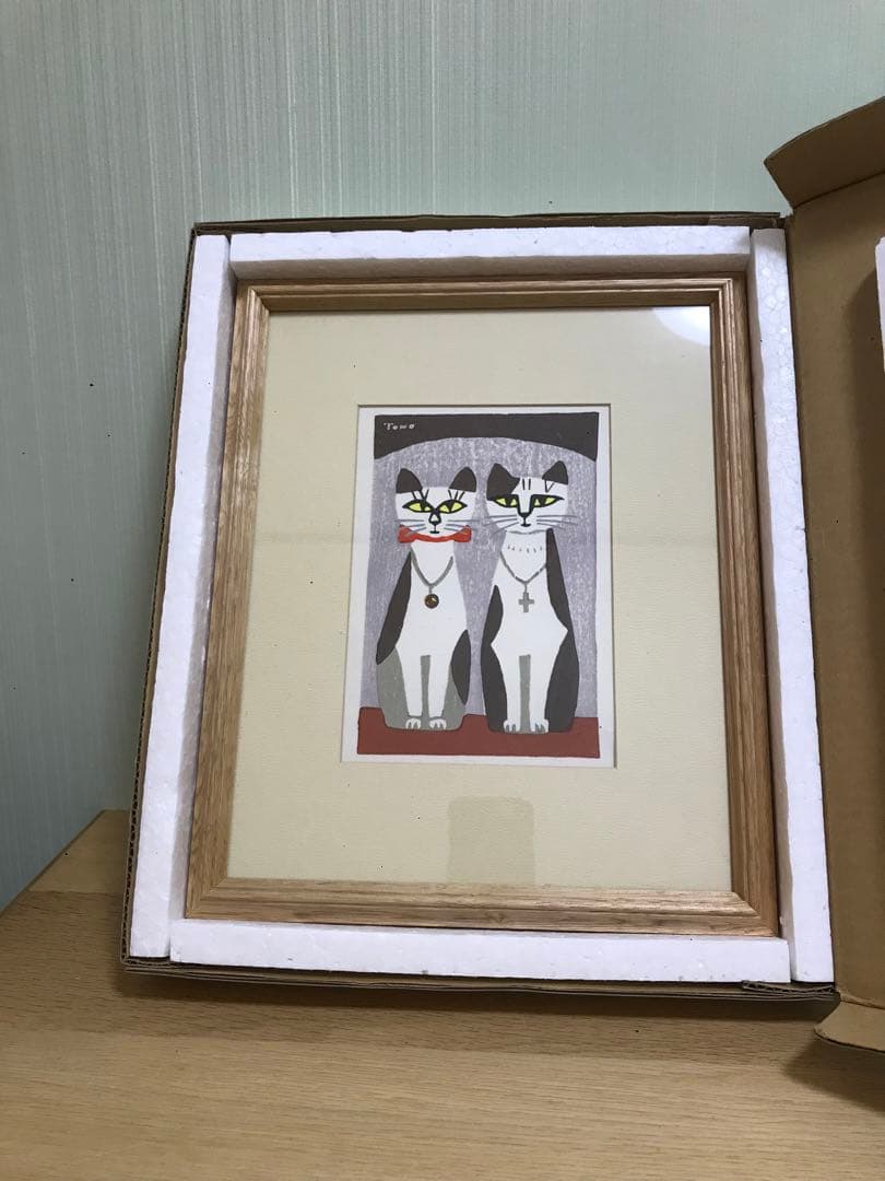 稲垣知雄、木版画シリーズペンダントの猫 - メルカリ