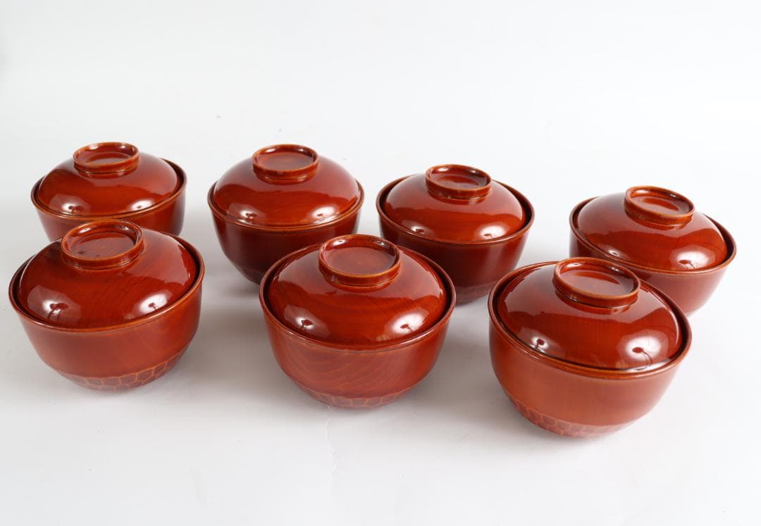 春慶塗 吸物椀 七客 木製漆器 懐石料亭 春慶塗 吸物椀 七客 木製漆器 懐石料亭