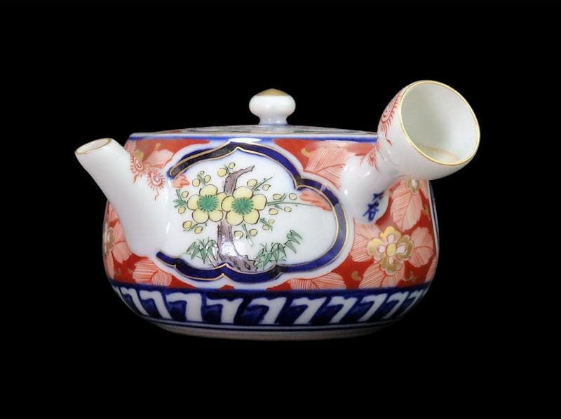 九谷 大聖寺伊万里 金襴手 窓絵 松竹梅の図 急須 F335AS-fbun - メルカリ