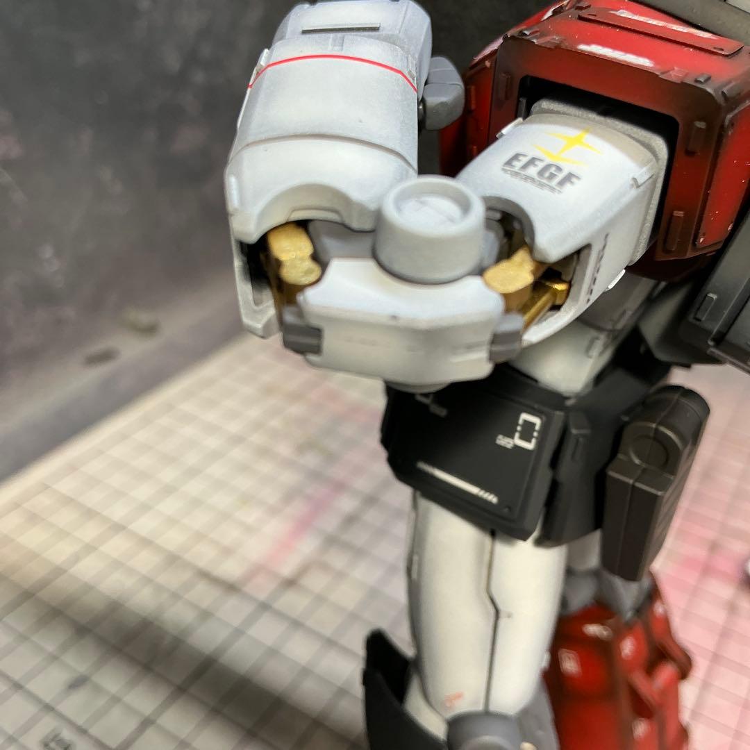 ガンプラ完成品 MG ジムキャノン 全塗装微改造 - メルカリ
