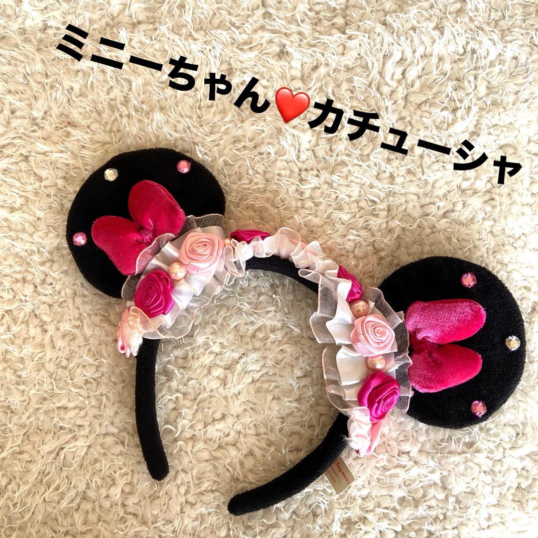 ♡ミニーちゃん♡レアカチューシャ 花飾り付き - メルカリ